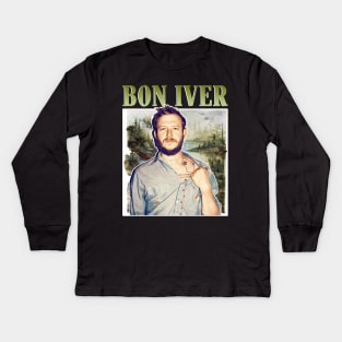 Bon Iver Vintage bootleg Kids Long Sleeve T-Shirt